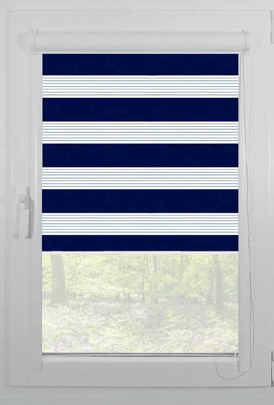 rolete textile day night casetate alb plaine crown blue